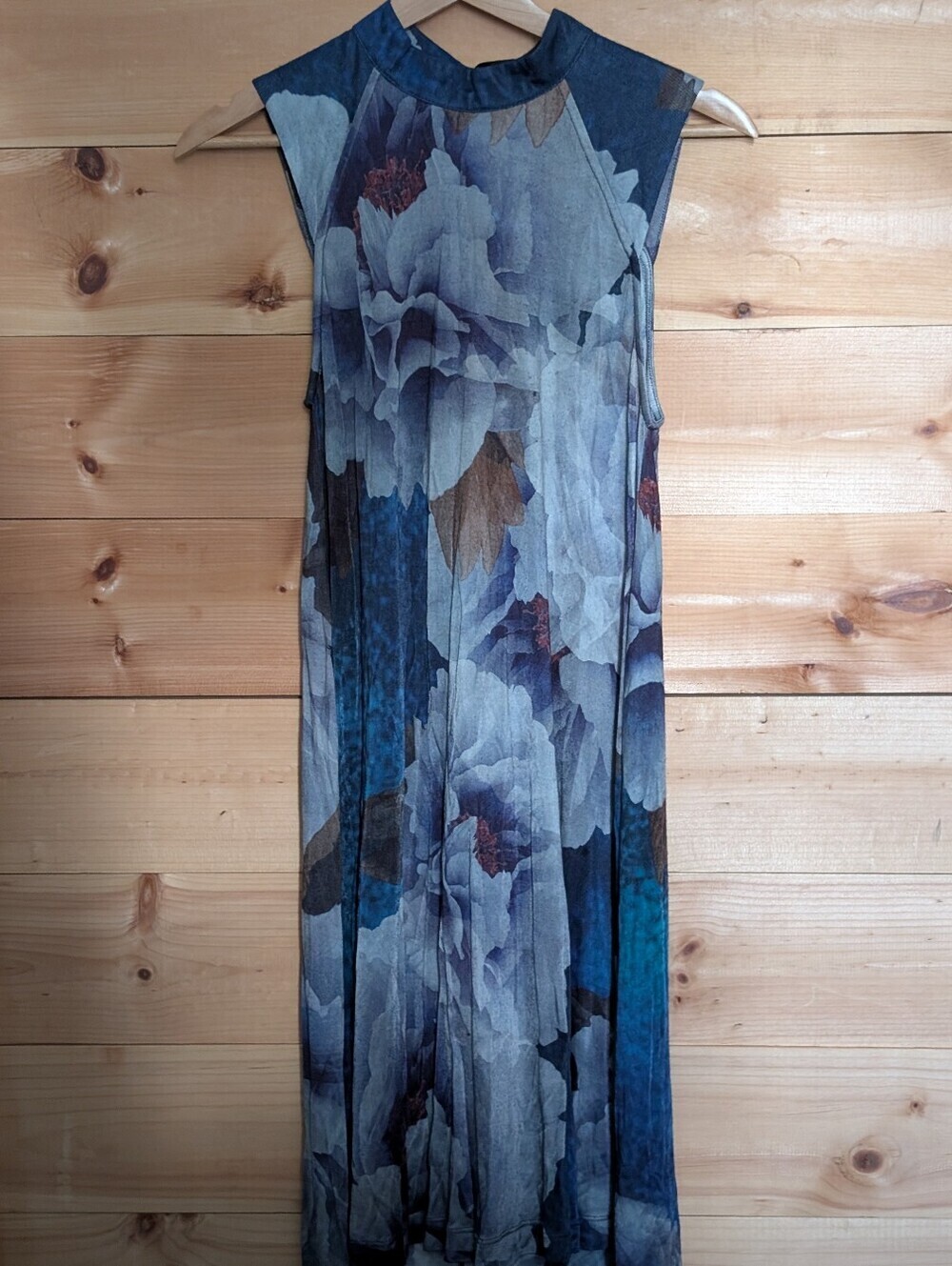 Free People Sleeveless Floral Print Dress in Blue *NWT * Medium